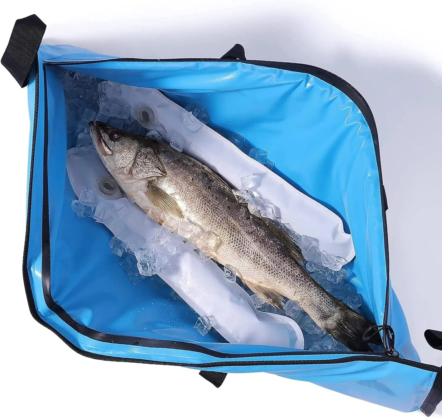 Buffalo Gear Insulated Fish Cooler - Leakproof Kill Bag with 2 Reusable Cooler Ice Packs - Portable Waterproof Zipper