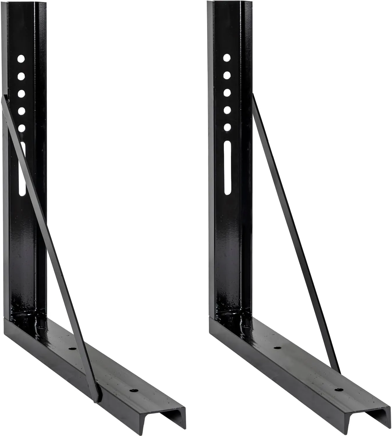 Buyers Products 1701015 Heavy Duty Welded Black Structural Steeling Mounting Brackets for Underbody Truck Tool Box, Set of 2, 24 x 24, Corrosion Resistant, Universal Hole Pattern For Quick Mounting