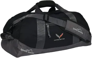 C7 Corvette Duffle Bag Eddie Bauer Weekend Travel Bag with Cross Flags Logo (Black)