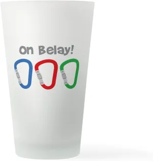 CafePress On Belay Pint Glass, 16 oz. Drinking Glass