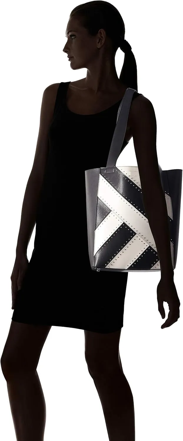 Calvin Klein Karsyn Nappa Leather Stud Belted North/South Tote