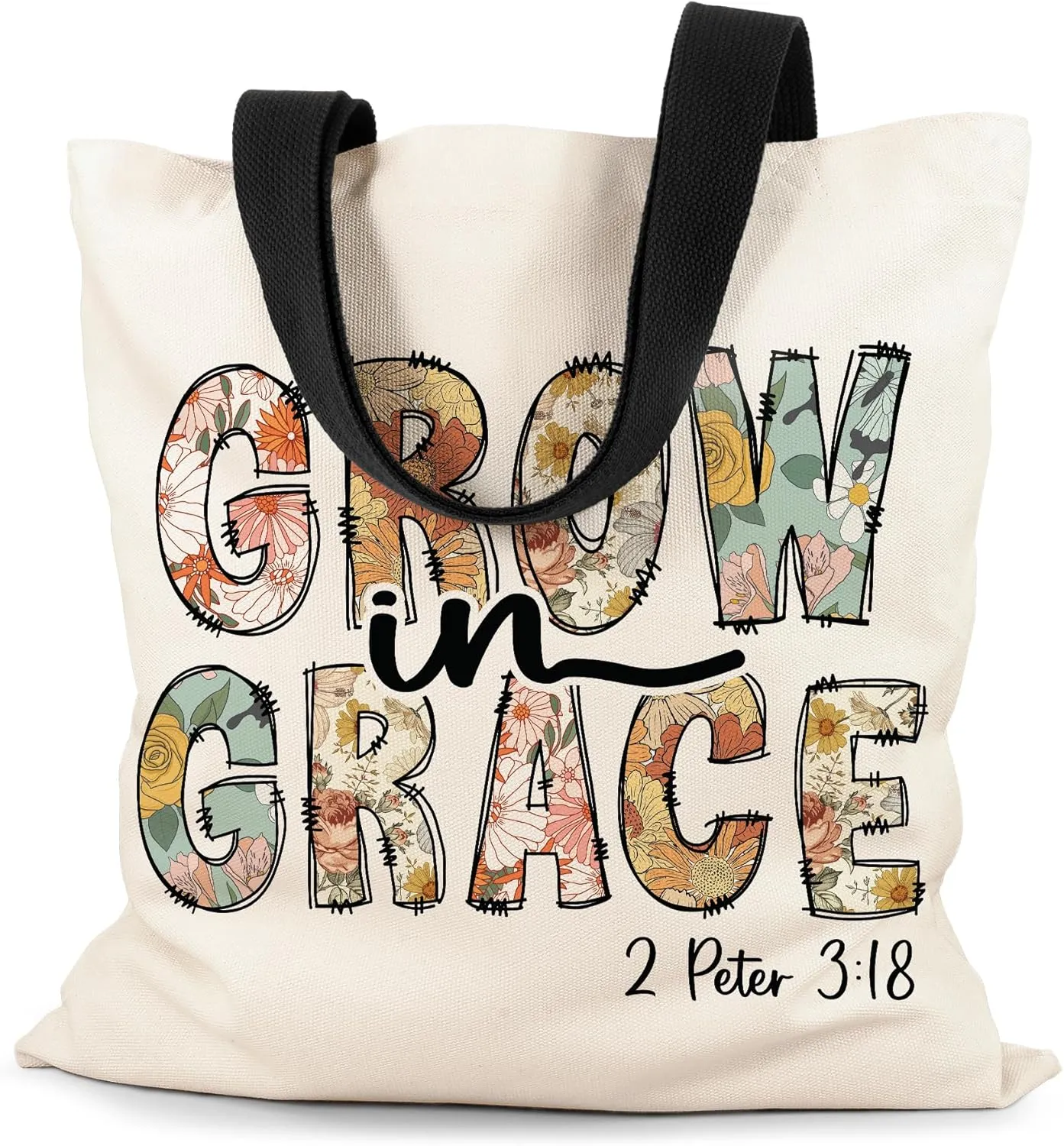 Canvas Tote Bag Aesthetic for Women, Cute Tote Bag with Zipper Pocket, Heavy Duty Reusable Shopping Bags for Grocery