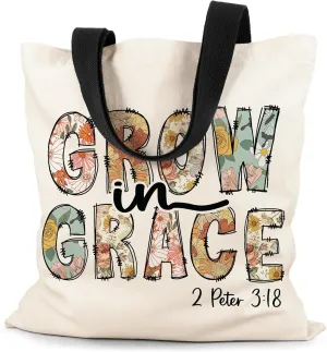 Canvas Tote Bag Aesthetic for Women, Cute Tote Bag with Zipper Pocket, Heavy Duty Reusable Shopping Bags for Grocery