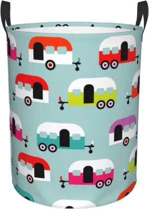 caravan Large Laundry Basket Collapsible Laundry Baskets With Handles Round Laundry Hamper Storage Basket, Waterproof Hamper For Laundry Bag Travel Dirty Clothes Basket laundry