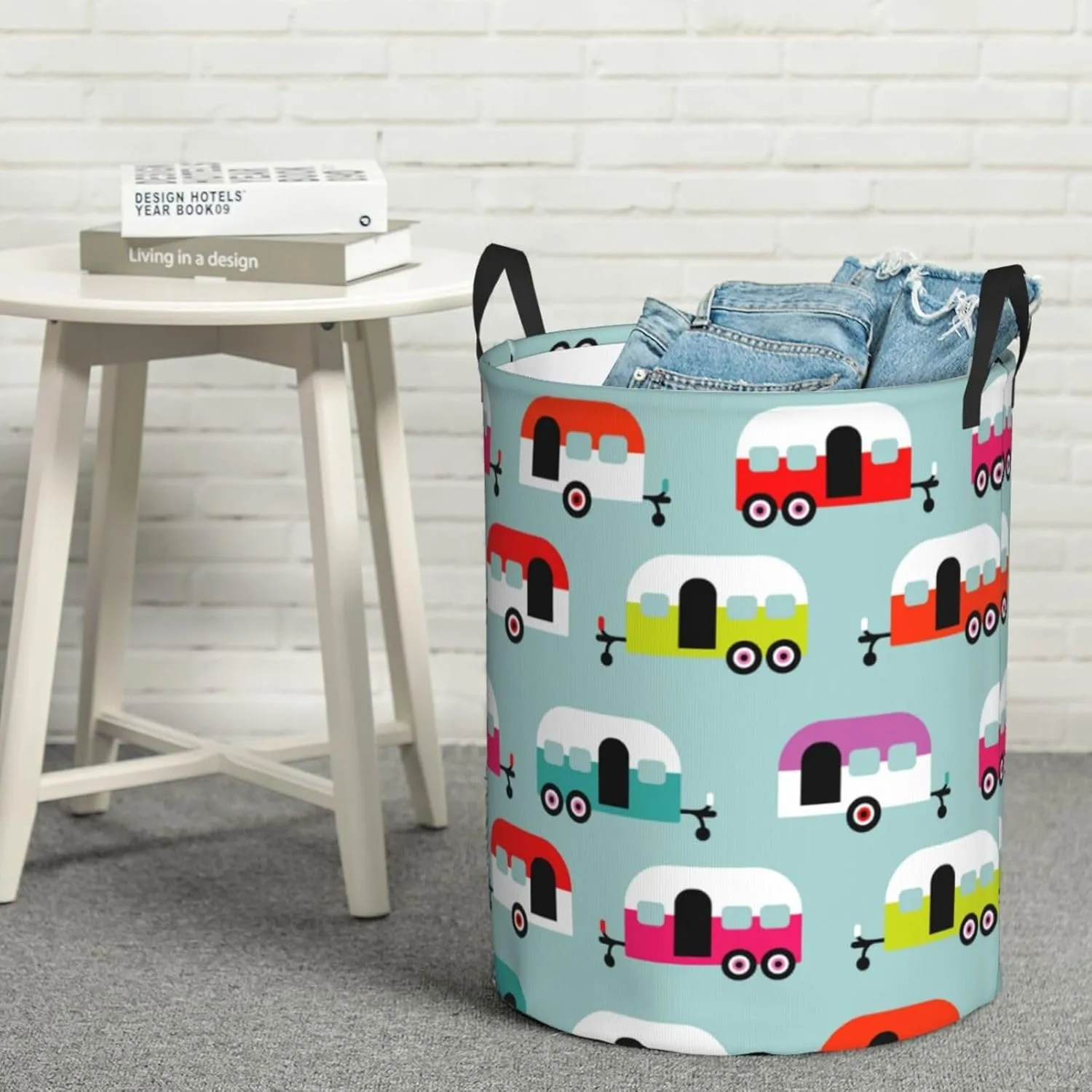caravan Large Laundry Basket Collapsible Laundry Baskets With Handles Round Laundry Hamper Storage Basket, Waterproof Hamper For Laundry Bag Travel Dirty Clothes Basket laundry