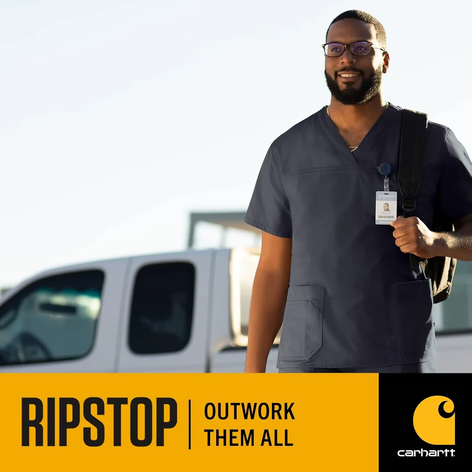 Carhartt Men's Ripstop Multi-Pocket Scrub Top