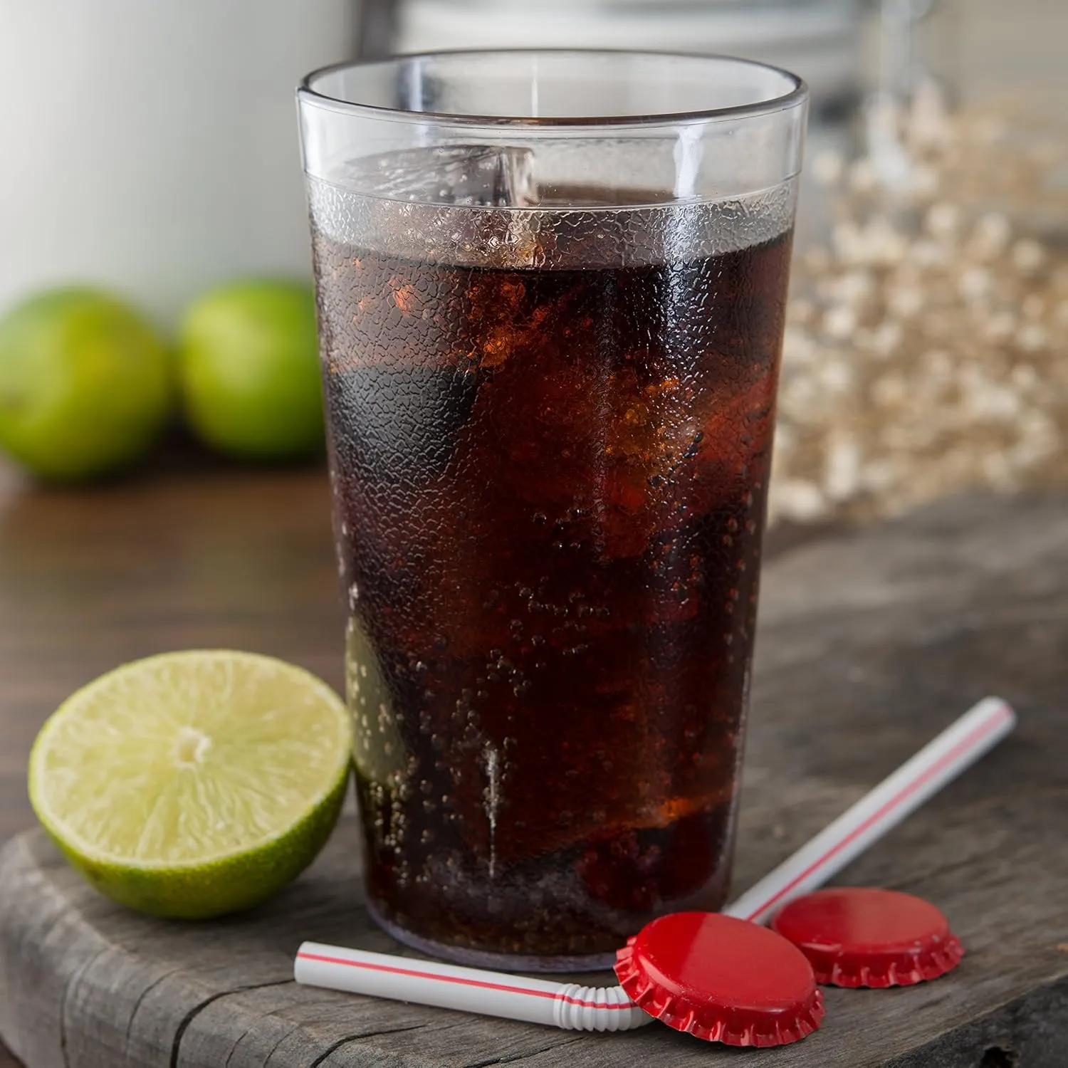 Carlisle FoodService Products Stackable Tumbler with Pebbled Exterior for Restaurants, Cafeterias, And Fast Food, Plastic, 12 Ounces, Clear, (Pack of 24)