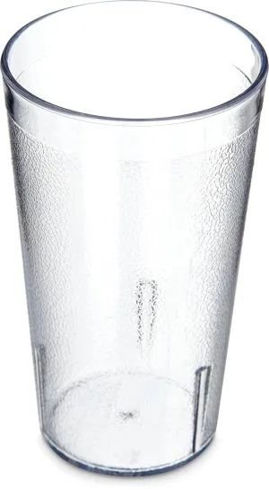 Carlisle FoodService Products Stackable Tumbler with Pebbled Exterior for Restaurants, Cafeterias, And Fast Food, Plastic, 12 Ounces, Clear, (Pack of 24)