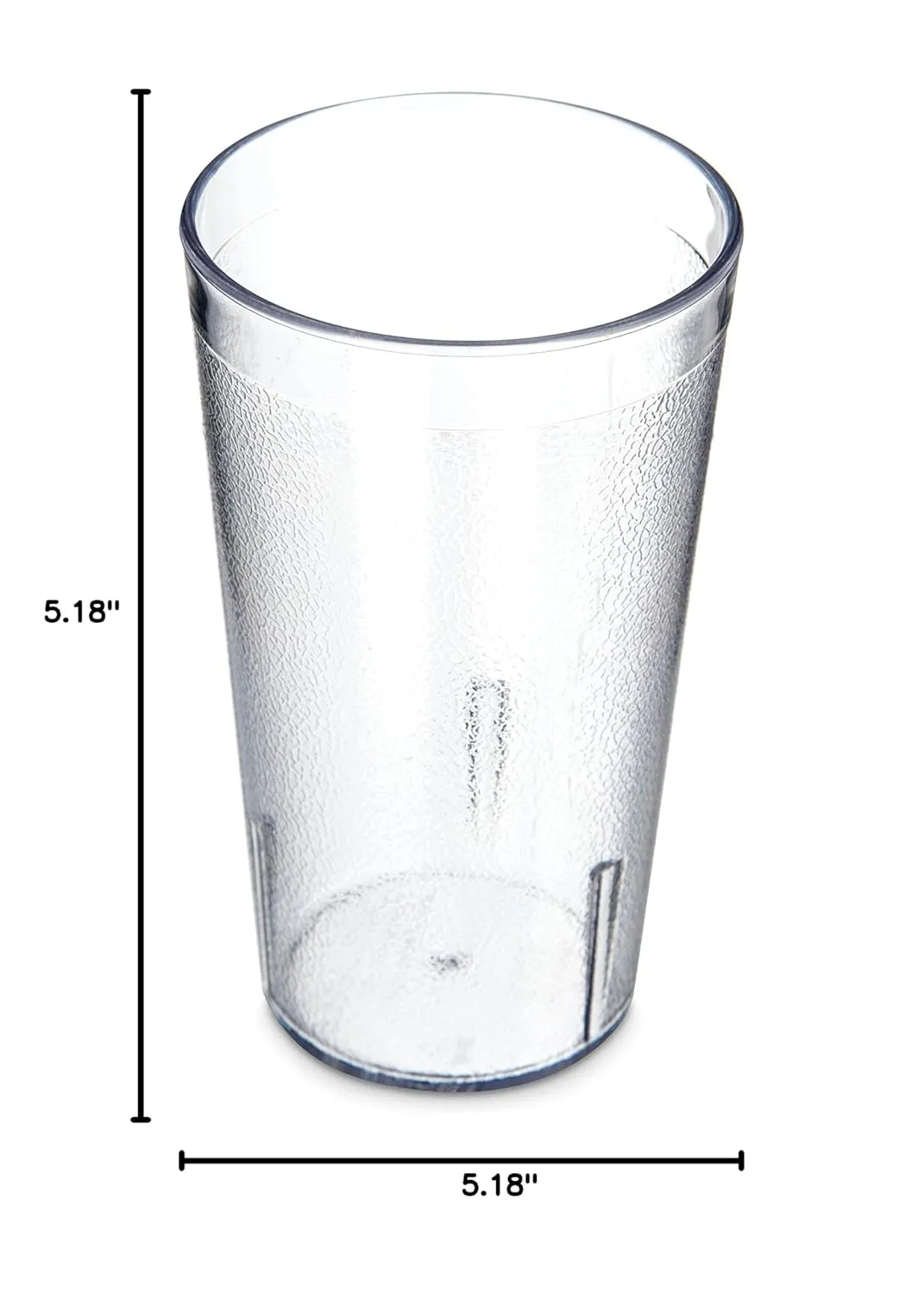 Carlisle FoodService Products Stackable Tumbler with Pebbled Exterior for Restaurants, Cafeterias, And Fast Food, Plastic, 12 Ounces, Clear, (Pack of 24)