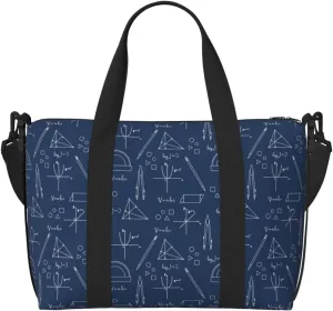 Carry On Duffle Bags Overnight Weekender Bags for Women, Math Print blue ruler Personal Item Travel Bag, Travel Essentials Sport Gym Bag for Men Women