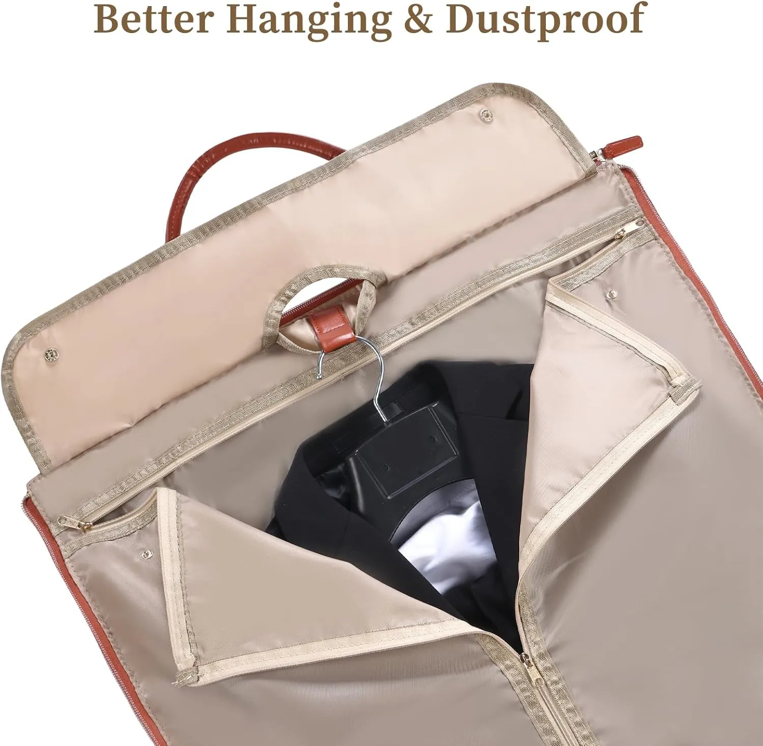 Carry on Garment Bags for Travel Duffle, Garment Bags for Hanging Clothes Travel, 2 in 1 Hanging Dress Suit Luggage Bags for Travel, Travel Garment Duffle Bag, Convertible Garment Bag (Beige)
