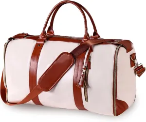 Carry on Garment Bags for Travel Duffle, Garment Bags for Hanging Clothes Travel, 2 in 1 Hanging Dress Suit Luggage Bags for Travel, Travel Garment Duffle Bag, Convertible Garment Bag (Beige)