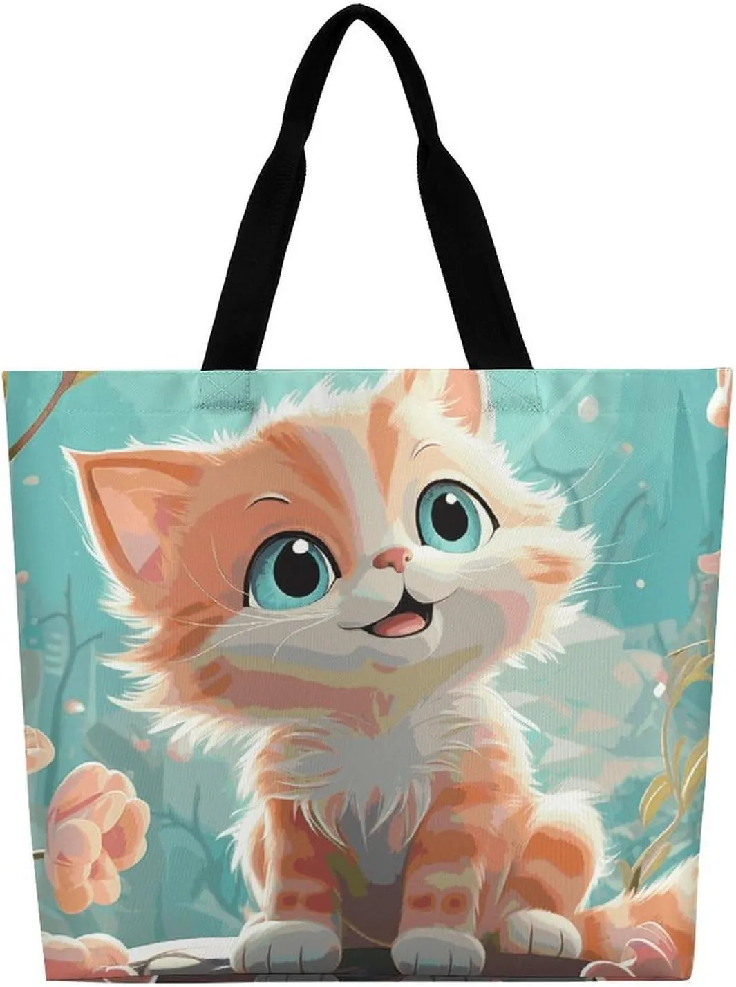 Cartoon Cute Otter Tote Bag for Women Reusable Grocery Shoulder Bag Shopping Bags for Travel, Groceries