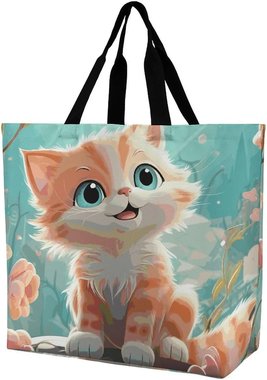 Cartoon Cute Otter Tote Bag for Women Reusable Grocery Shoulder Bag Shopping Bags for Travel, Groceries