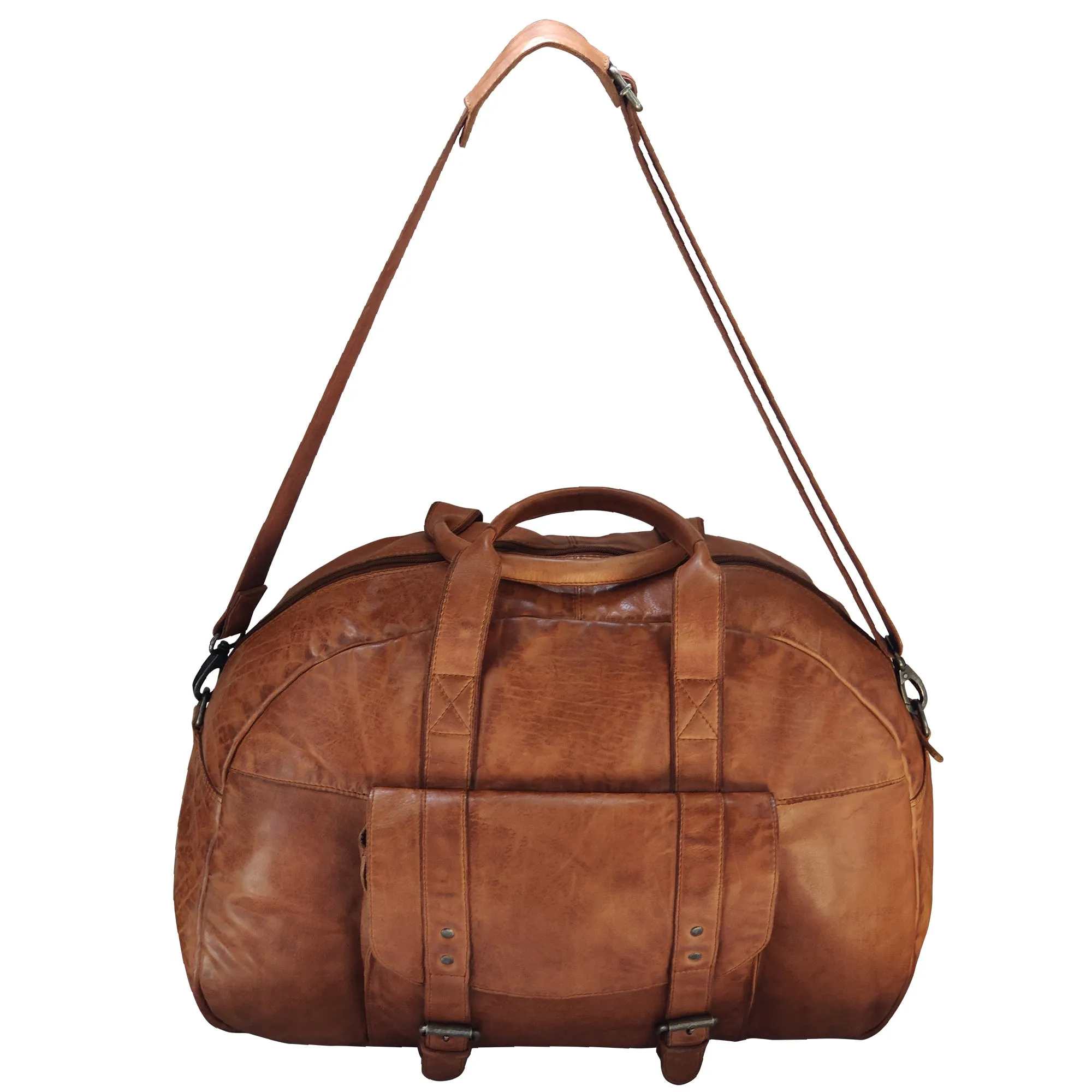 Casanova Leather Duffel Bag (Brown)