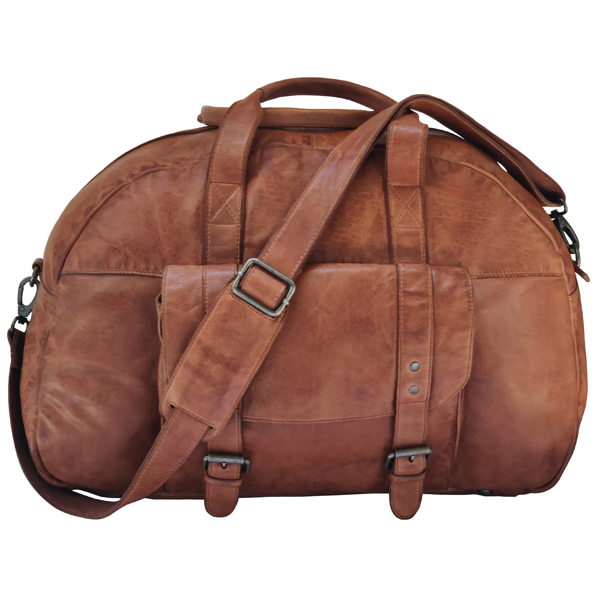 Casanova Leather Duffel Bag (Brown)