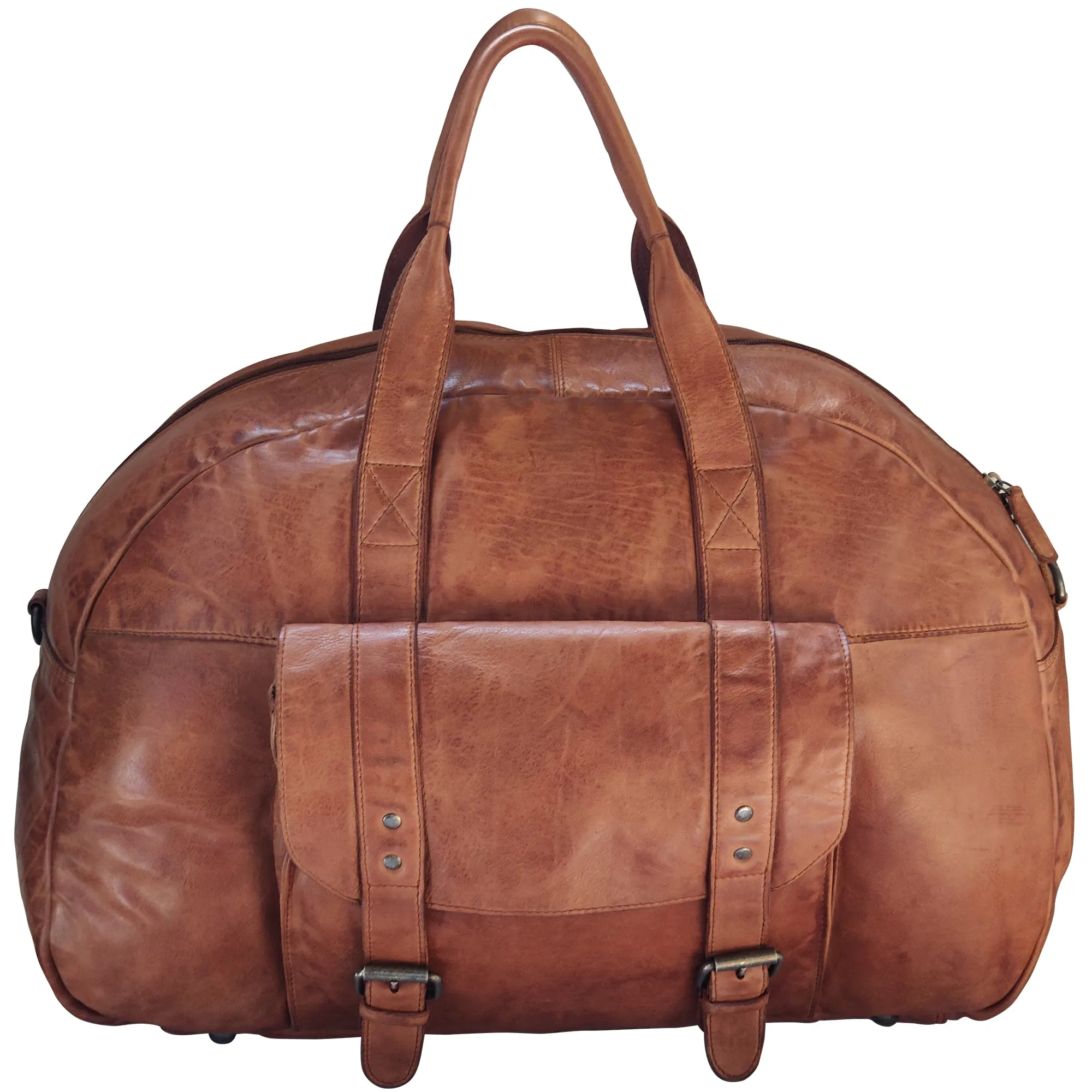 Casanova Leather Duffel Bag (Brown)