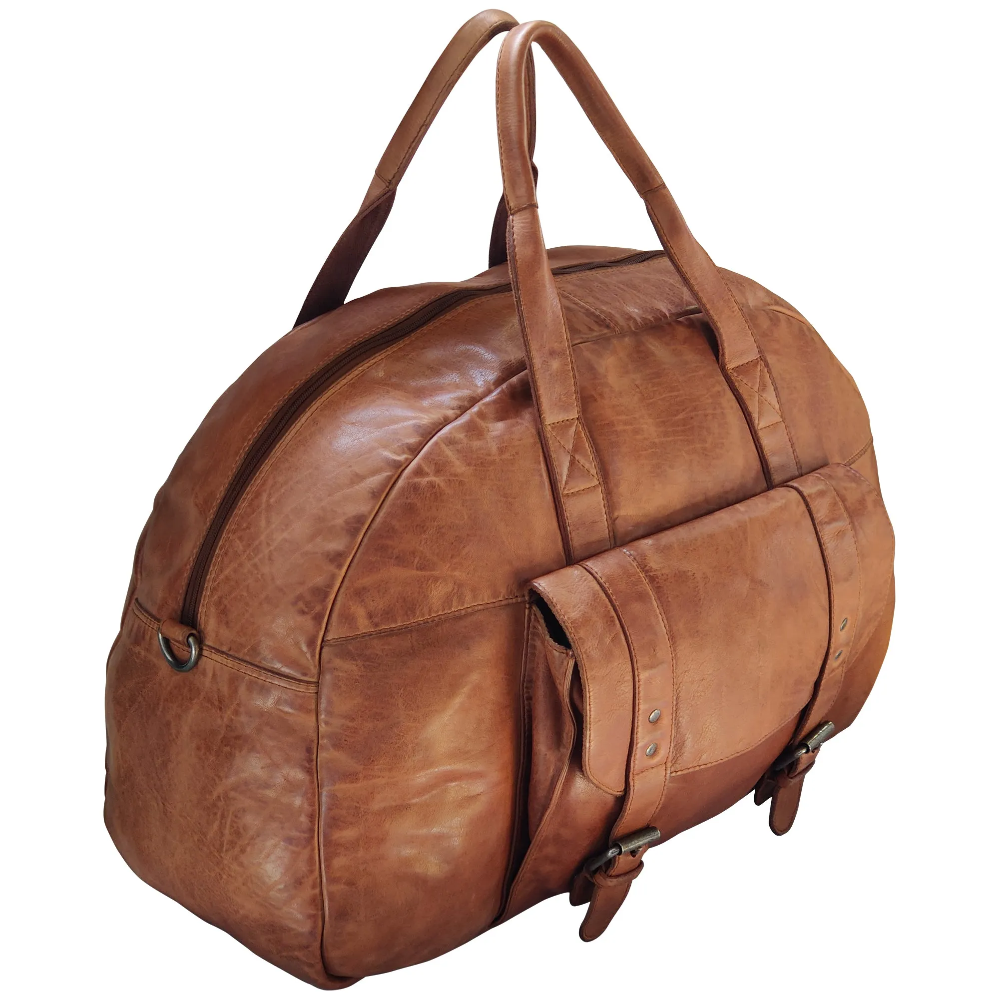 Casanova Leather Duffel Bag (Brown)