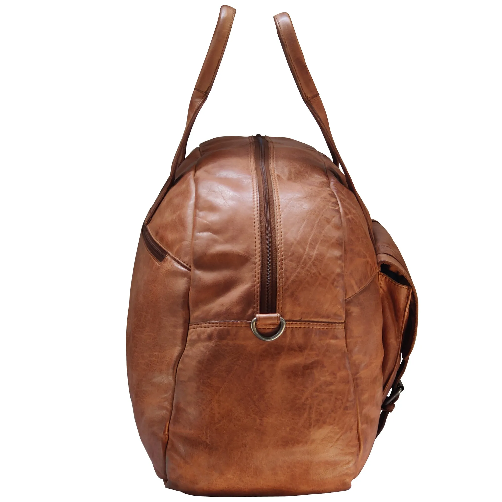 Casanova Leather Duffel Bag (Brown)