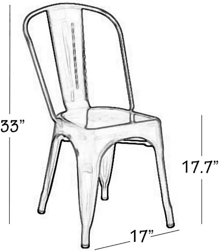 Cassandra Contemporary Steel Stackable Tolix-Style Dining Chair - Matte Silver