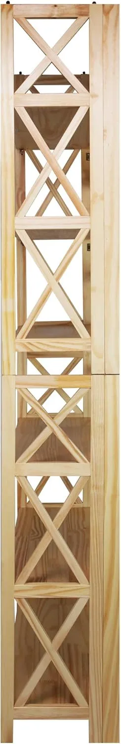 Casual Home Montego 3-Shelf Folding Bookcase, Natural , 27.5" Wide