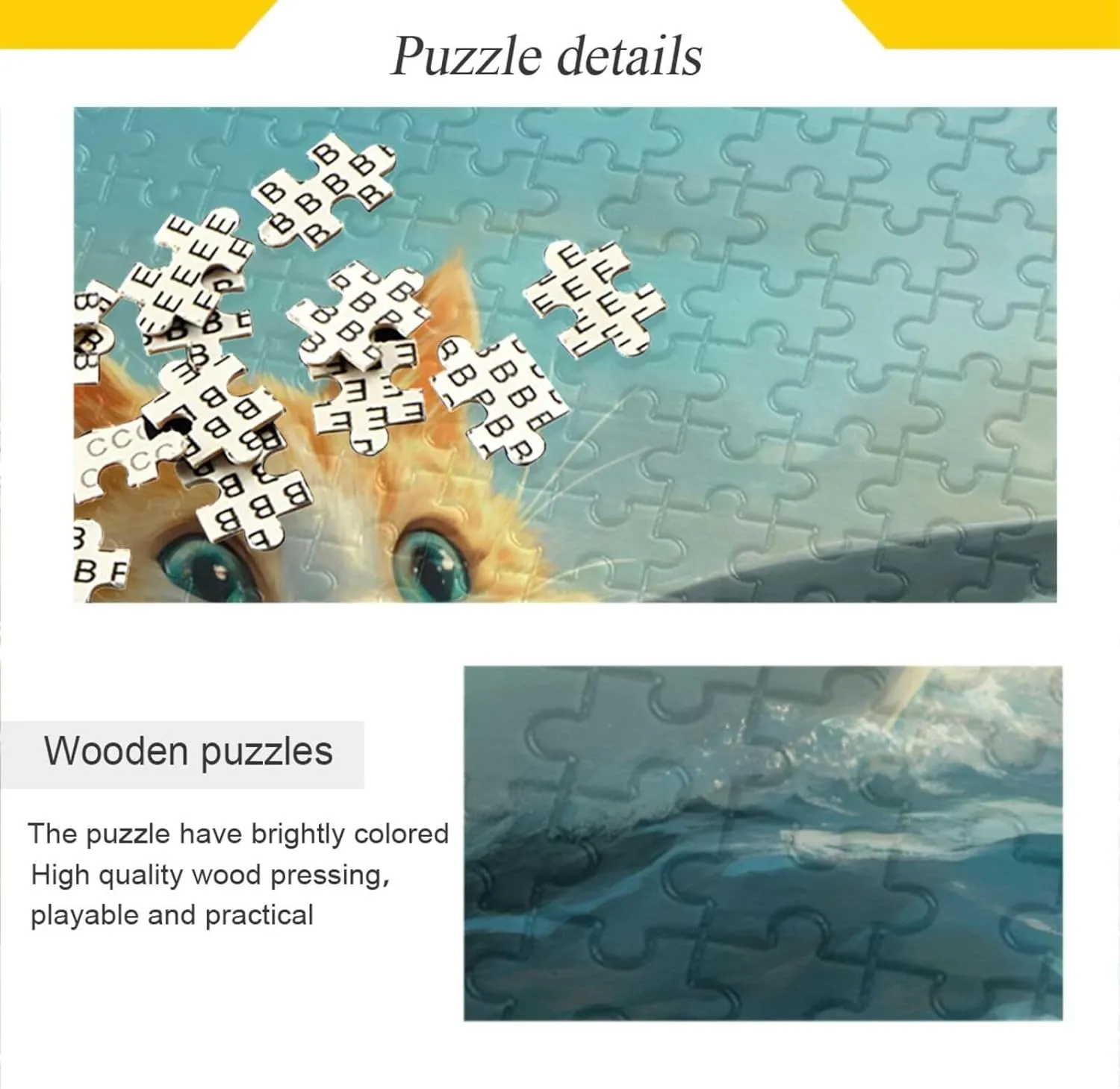 Cat Fish Sea Funny Jigsaw Puzzle for Adults 500 Pieces, Extremely Challenging and Difficult Puzzle for Family Games, Party Entertainment, and Brain Teasing Fun