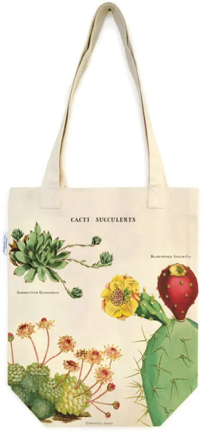 Cavallini & Co. Succulents Cotton Tote Bag