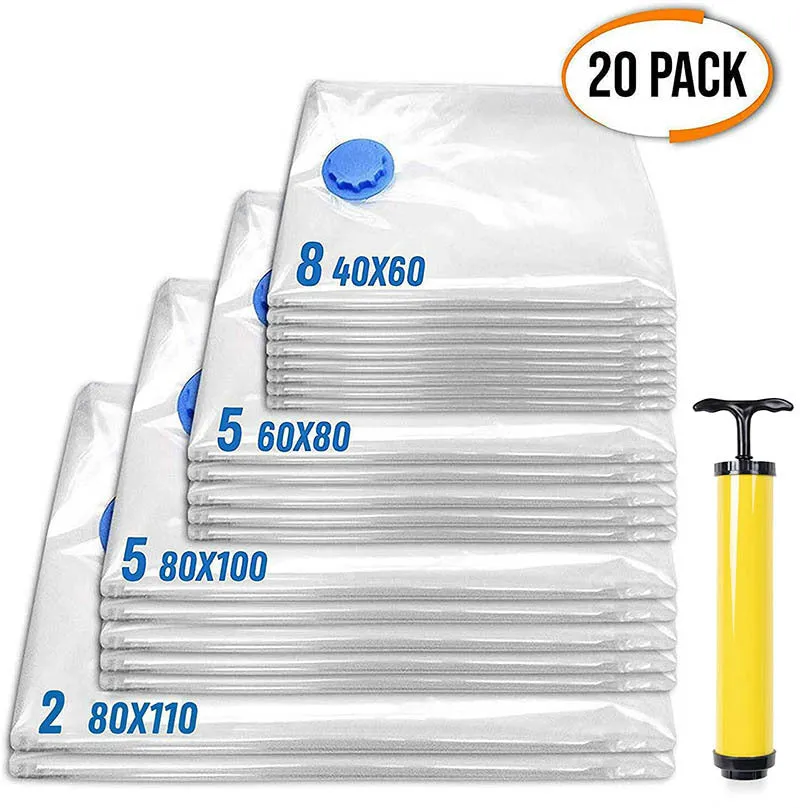 CCWOFF Vacuum Storage Bags,Vacuum Sealer Storage Space Saver Bags for Clothes Storage, Pillows, Comforters and Blankets。Space Saver Bags for Cruise Travel Accessories Essentials