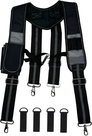 Cedriany Tool Belt Suspenders for Work Belt Suspenders Heavy Duty Padded with Attachment Loops for Men