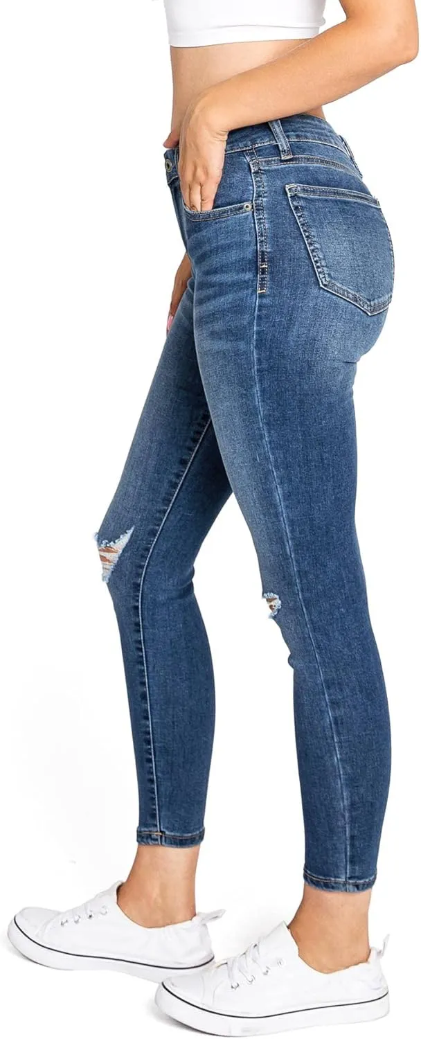 Celebrity Pink Women's Juniors Mid-Rise Renewable Sustainable Jeans