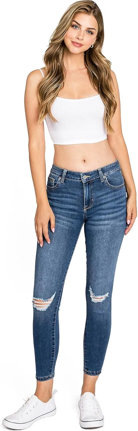 Celebrity Pink Women's Juniors Mid-Rise Renewable Sustainable Jeans