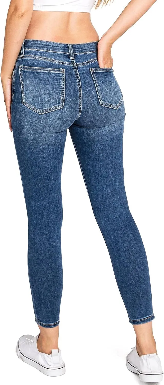 Celebrity Pink Women's Juniors Mid-Rise Renewable Sustainable Jeans
