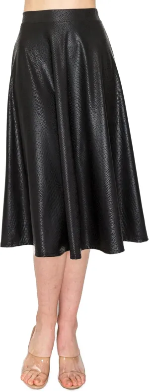 Cemi Ceri Women's J2 Love Faux Leather Flare Skirt