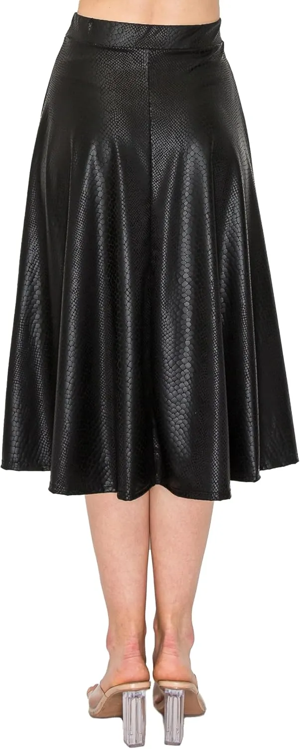 Cemi Ceri Women's J2 Love Faux Leather Flare Skirt