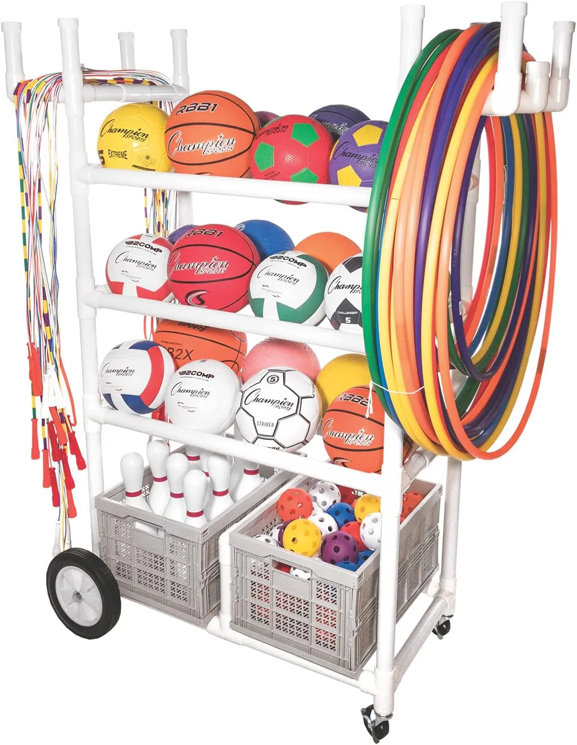 Champion Sports High Impact All-Terrain Heavy-Duty Cart, White, 53" x 19" x 59", White