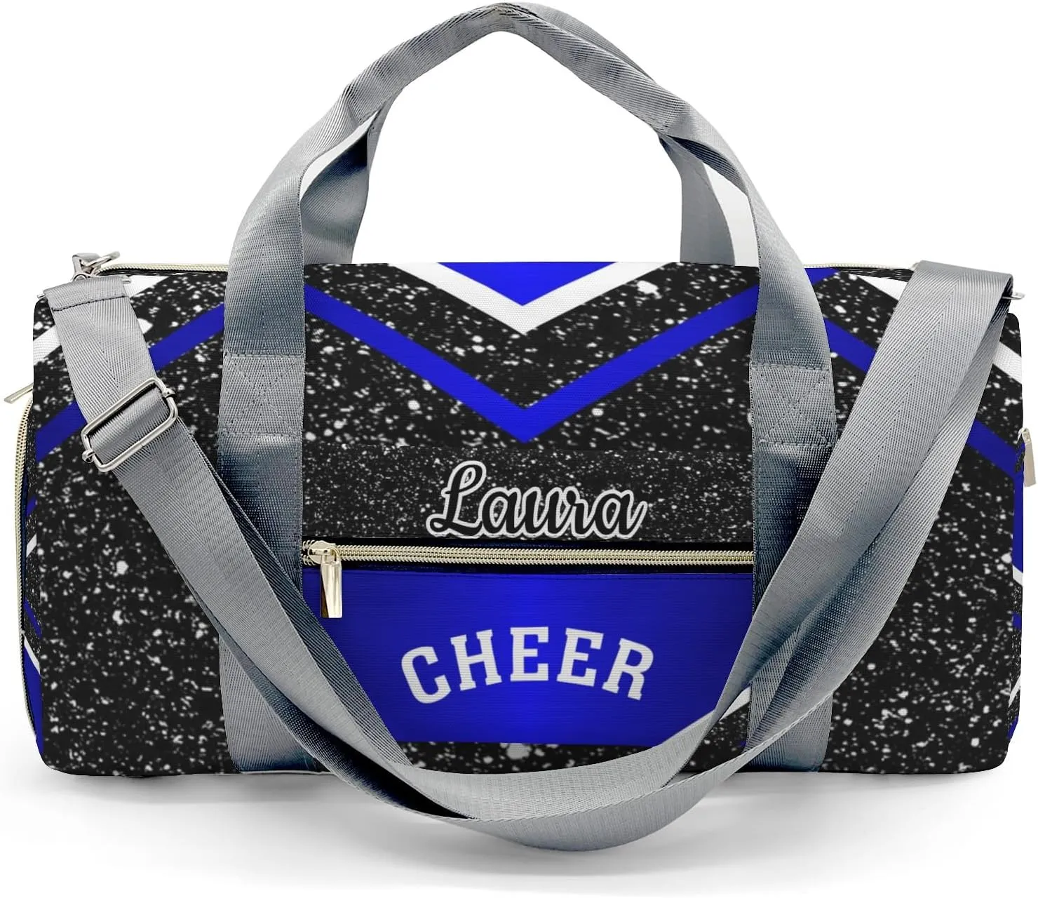 Cheer Cheerleader Sports Duffel Bag Travel Duffle Gym Bags Weekender Bag with Shoe Compartments (Klein Blue)