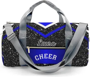 Cheer Cheerleader Sports Duffel Bag Travel Duffle Gym Bags Weekender Bag with Shoe Compartments (Klein Blue)