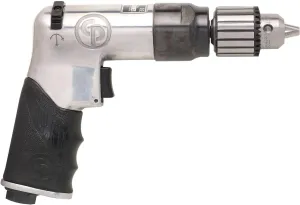 Chicago Pneumatic CP789R-26 - Air Power Drill, 3/8 Inch (10mm), Reversible, Keyed Chuck, Aluminum Housing, Pistol Handle, 0.43 HP / 320 W, Stall Torque 3.1 ft. lbf / 4.2 NM, 2600 RPM, Home Improvement