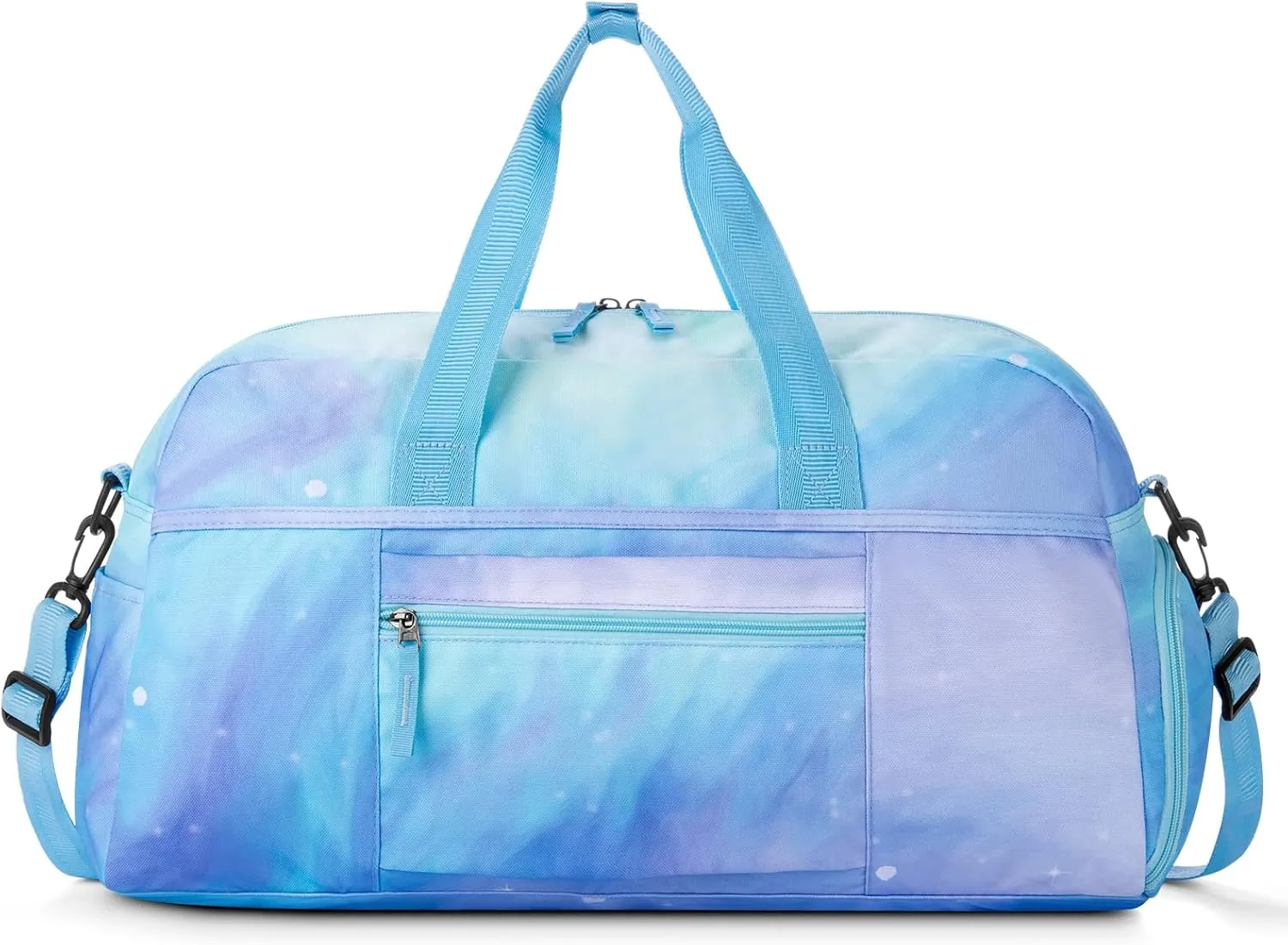 Choco Mocha Girls Duffle Bag for Travel Sports Duffle Bag with Shoe Compartment Gym Duffle Tote Bag Dance Duffle Bags for Teen Girls Galaxy Teal