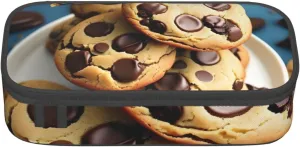 Chocolate Chips Biscuits Printed Large Capacity Cosmetic Bag, Toiletries Bag, Stationery Organiser.