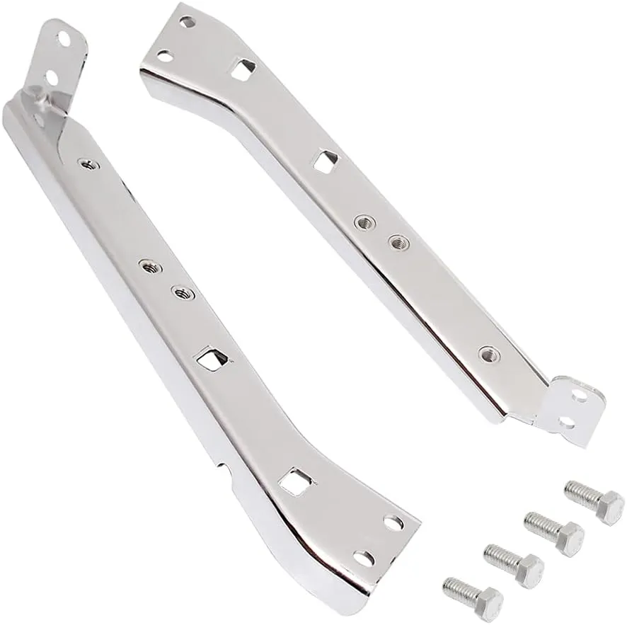 Chrome Saddlebag Rail Support Bracket Left & Right Side Fit for Harley Touring FLT FLHT FLHR FLTR FLHX 1985-2008