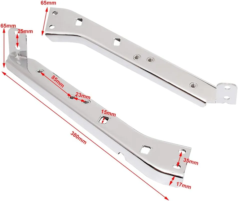 Chrome Saddlebag Rail Support Bracket Left & Right Side Fit for Harley Touring FLT FLHT FLHR FLTR FLHX 1985-2008
