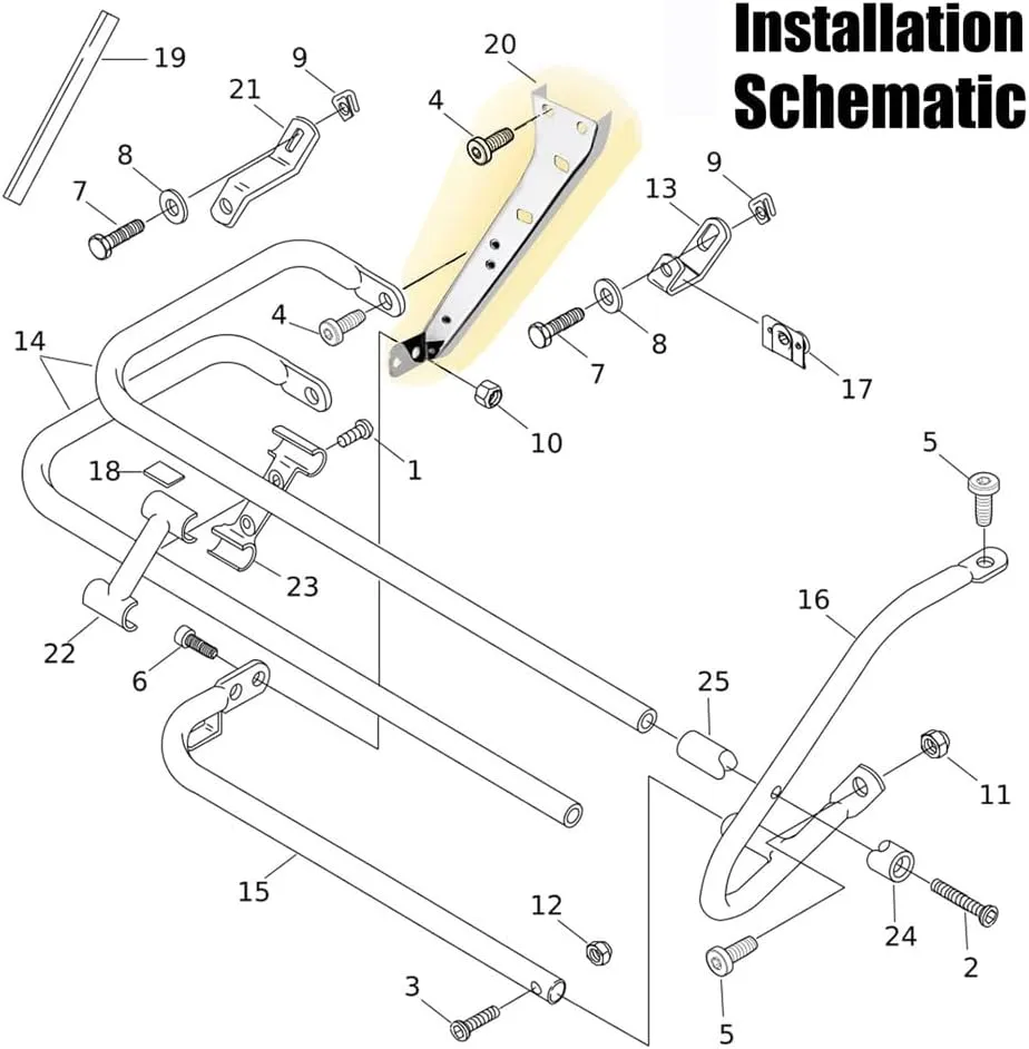 Chrome Saddlebag Rail Support Bracket Left & Right Side Fit for Harley Touring FLT FLHT FLHR FLTR FLHX 1985-2008