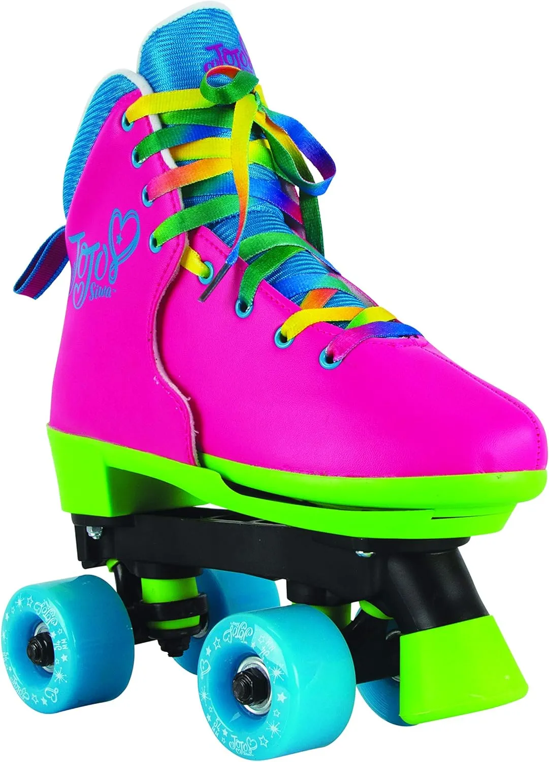 Circle Society Adjustable Kids Roller Skates, Sizes 12-3 & 3-7 US, Indoor & Outdoor Roller Skates, Comfortable Lace-Up Design for Beginners, Fun Gift for Girls, Toddler Quad Skates for Youth & Teens