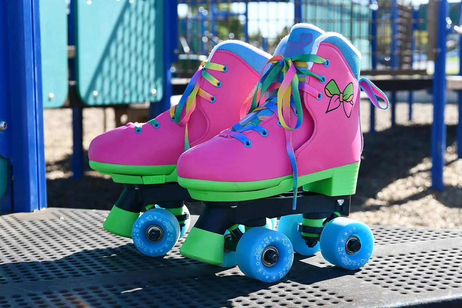 Circle Society Adjustable Kids Roller Skates, Sizes 12-3 & 3-7 US, Indoor & Outdoor Roller Skates, Comfortable Lace-Up Design for Beginners, Fun Gift for Girls, Toddler Quad Skates for Youth & Teens