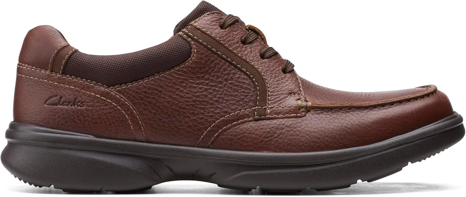 Clarks Mens Bradley Vibe Faux Leather Lace-Up Oxfords
