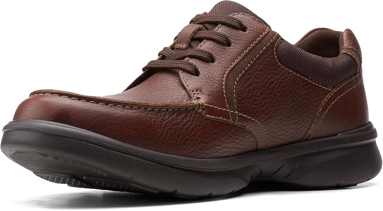 Clarks Mens Bradley Vibe Faux Leather Lace-Up Oxfords