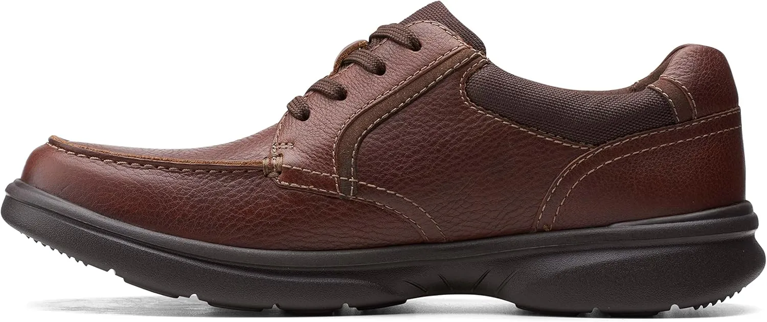 Clarks Mens Bradley Vibe Faux Leather Lace-Up Oxfords