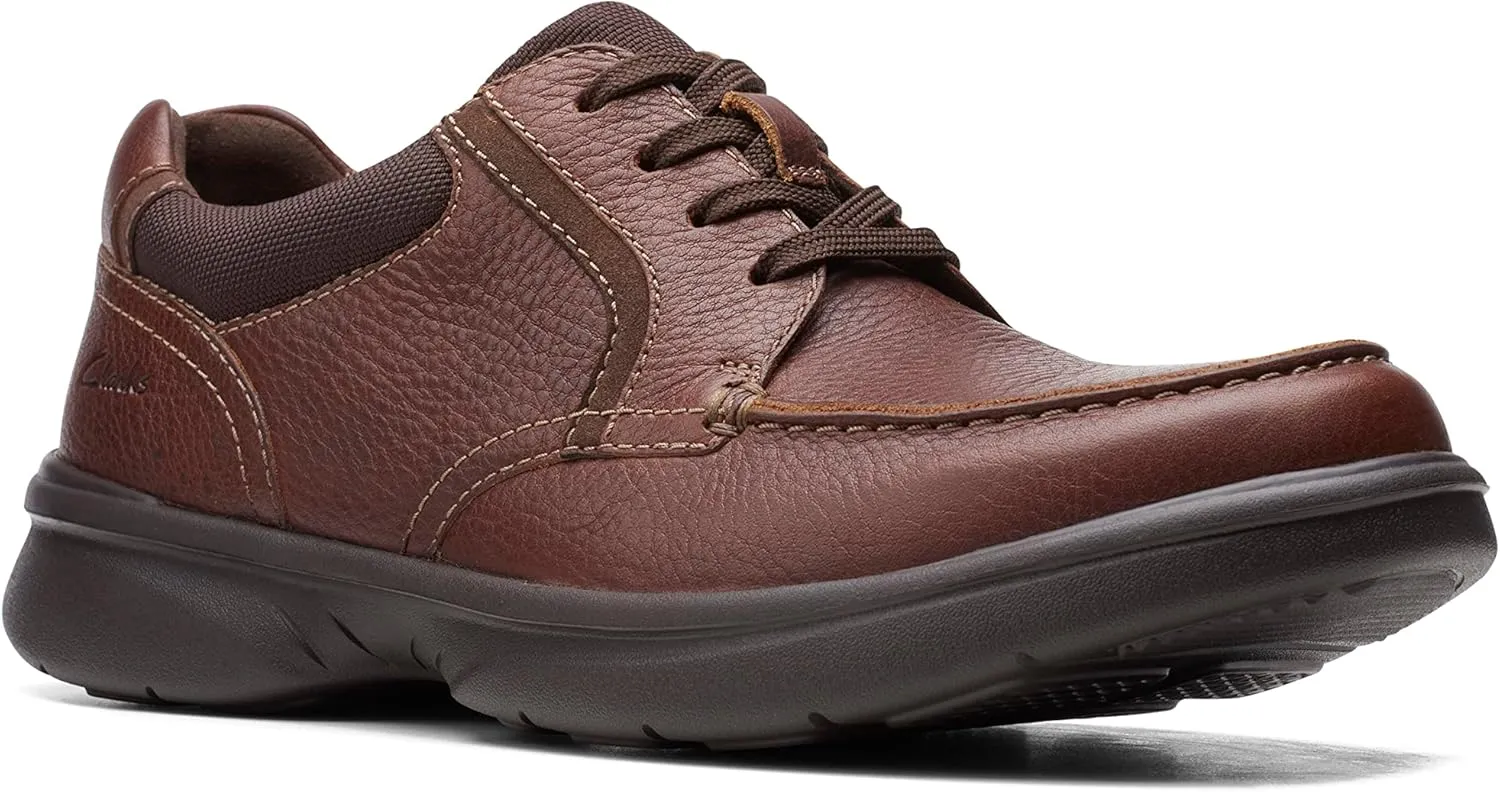 Clarks Mens Bradley Vibe Faux Leather Lace-Up Oxfords