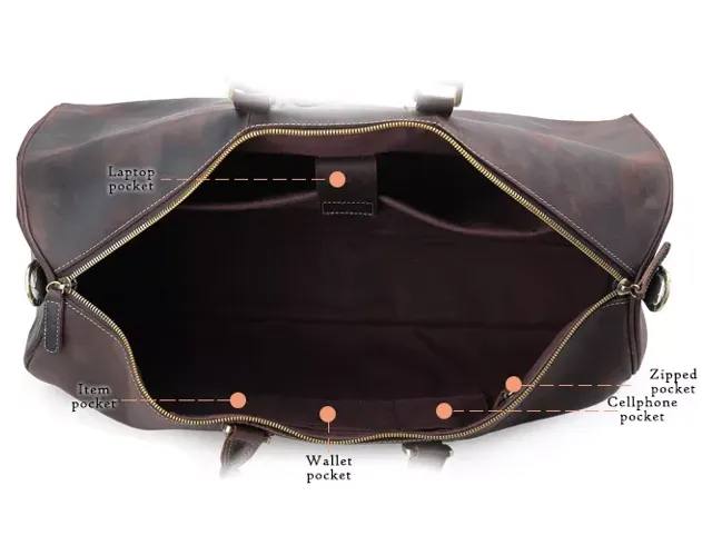 Classic Fashion Cows Hide Leather Duffel Bag